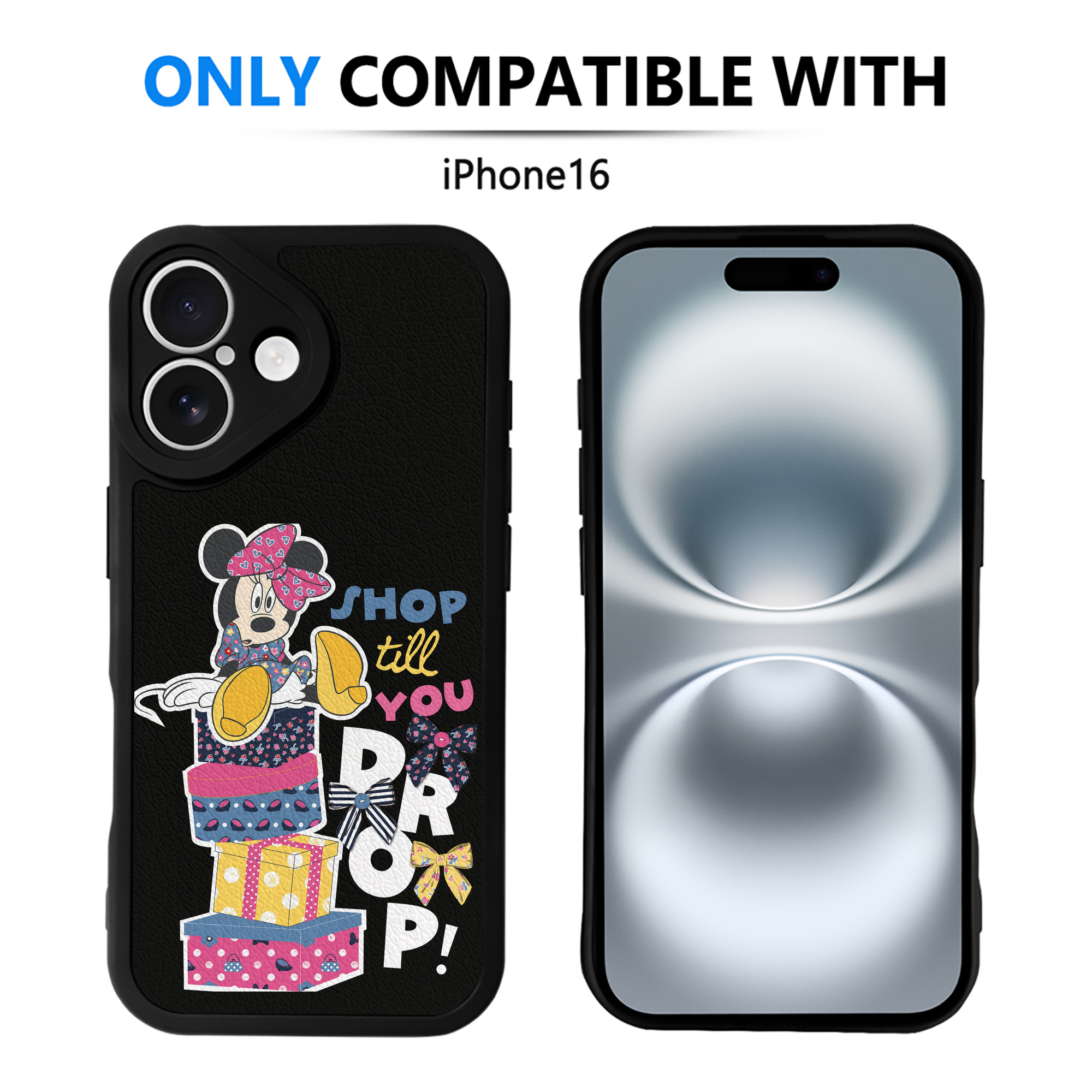 （画像用） ミッキーマウス Mickey Mouse 【iPhone 16シリーズ対応】シリコンスマホケース（レザー調） 材質：シリコン